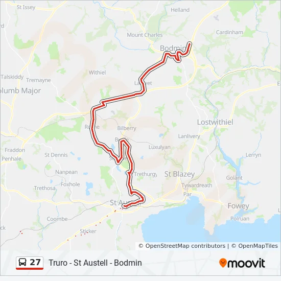 27 Bus Schedule Weekday 27 Route: Schedules, Stops & Maps - Roche (Updated)