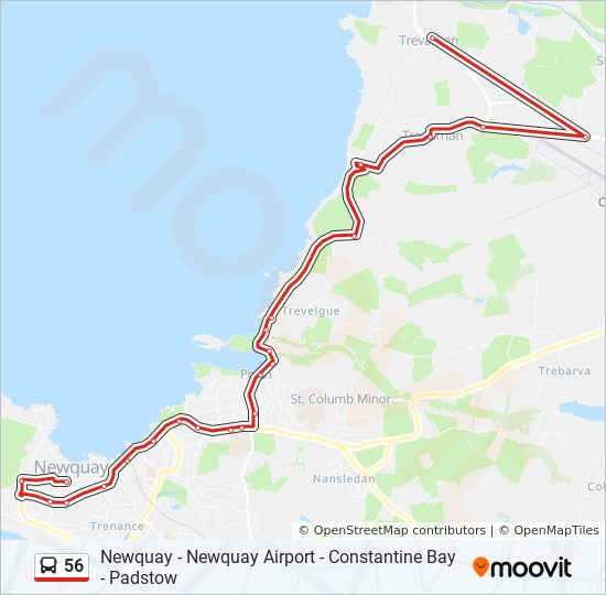 Bus 56 Route Map 56 Route: Schedules, Stops & Maps - Newquay (Updated)