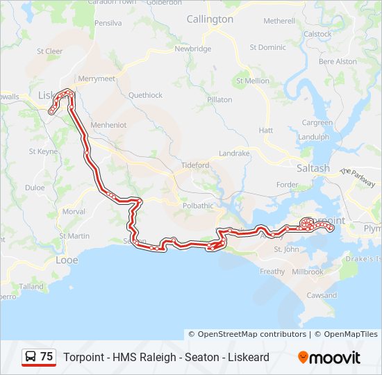 Bus 75 Route Map 75 Route: Schedules, Stops & Maps - Torpoint (Updated)