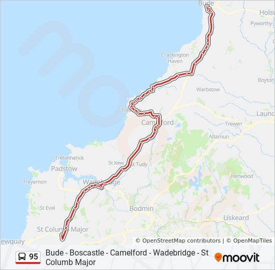 Bus 95 Route Map 95 Route: Schedules, Stops & Maps - Bude (Updated)