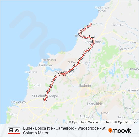 Bus 95 Route Map 95 Route: Schedules, Stops & Maps - Boscastle (Updated)