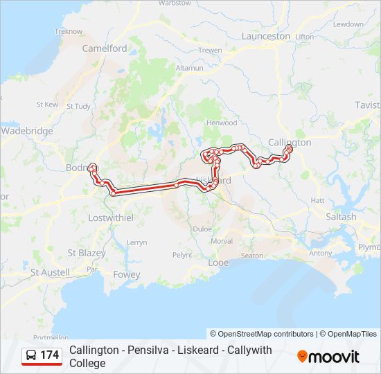 174 bus Line Map