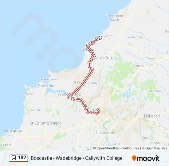 182 bus Line Map