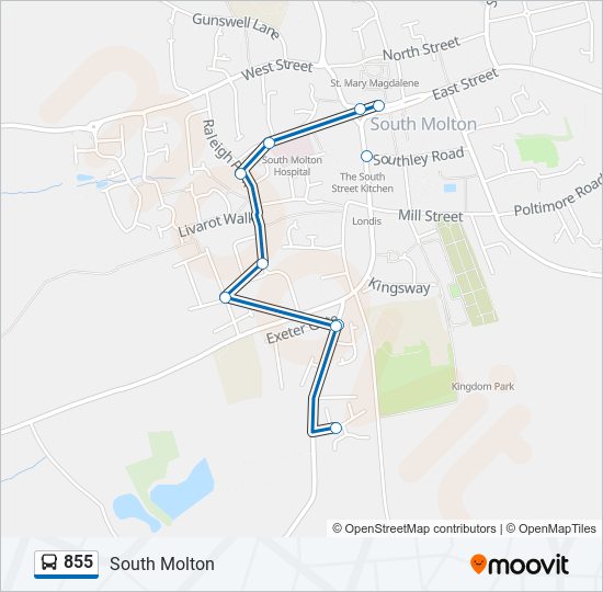 Bus 855 Route Map 855 Route: Schedules, Stops & Maps - South Molton (Updated)