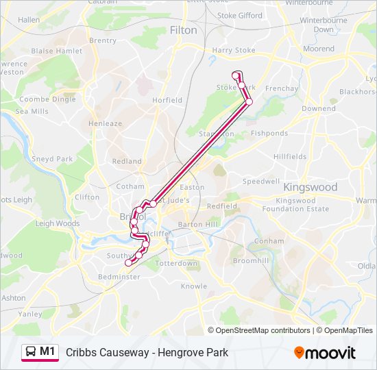 M1 Route: Schedules, Stops & Maps - Frenchay