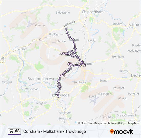 68 bus Line Map