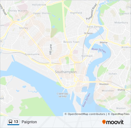 Bus 13 Route Map 13 Route: Schedules, Stops & Maps - Paignton (Updated)