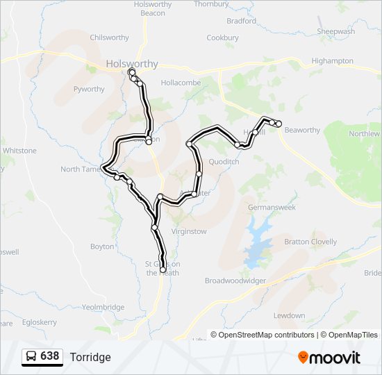638 Bus Line Map