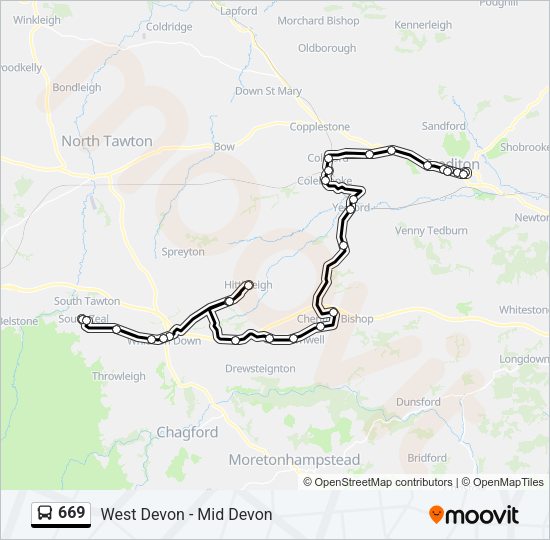 669 Bus Line Map