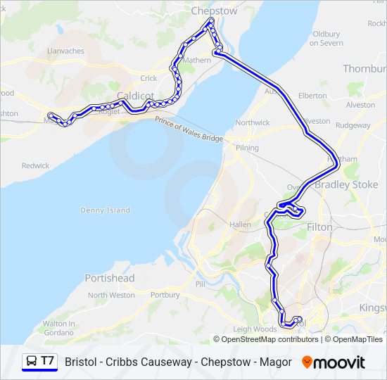 T7 Bus Line Map