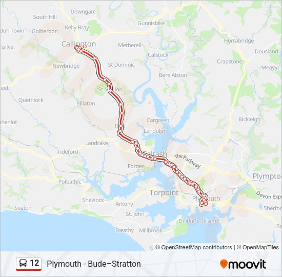 12 Bus Line Map