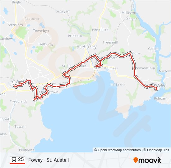 25 Bus Line Map