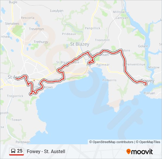 25 Bus Line Map