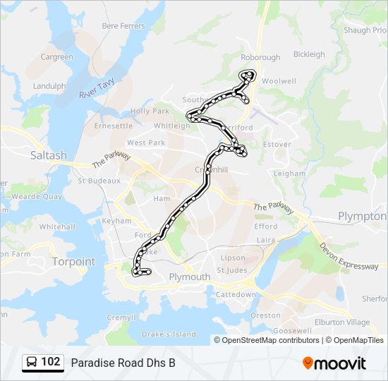 102 Bus Line Map