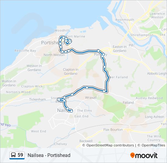 Bus 59 Route Map 59 Route: Schedules, Stops & Maps - Nailsea (Updated)