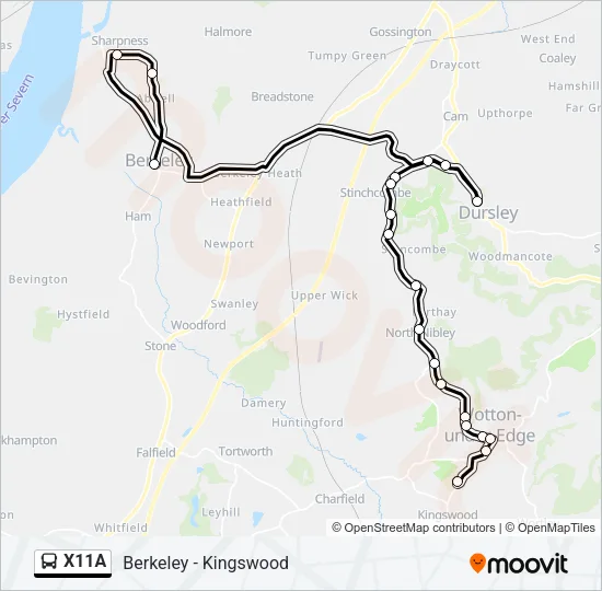 X11A Bus Line Map