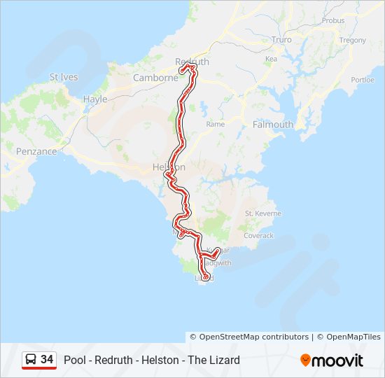 Cornwall Bus Routes Map 34 Route: Schedules, Stops & Maps - Lizard (Updated) Cornwall Bus Routes Map 34 Route: Schedules, Stops & Maps - Lizard (Updated)