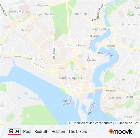 Bus 34 Route Map 34 Route: Schedules, Stops & Maps - Culdrose (Updated)