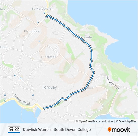 22 bus Line Map