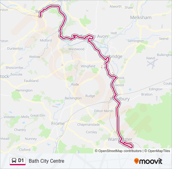 D1 Route Schedules Stops And Maps Bath City Centre Updated