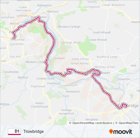 d1 Route Schedules, Stops & Maps Trowbridge (Updated)