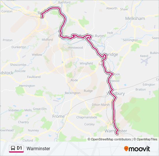 d1 Route: Schedules, Stops & Maps - Warminster (Updated)