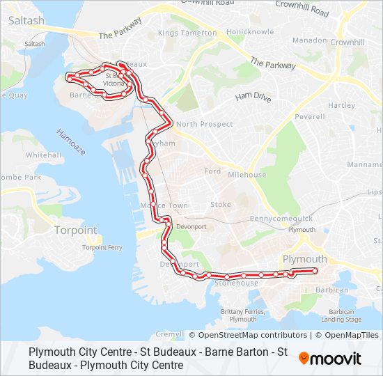 St Budeaux Plymouth Map 21 Route: Schedules, Stops & Maps - St Budeaux (Updated)