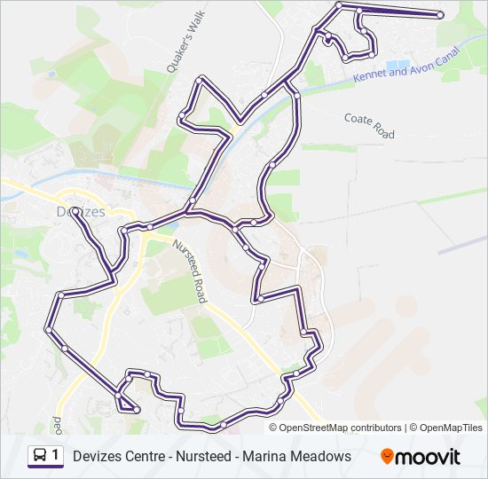 1 bus Line Map