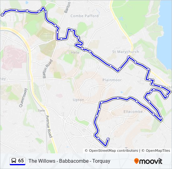 Bus 65 Route Map 65 Route: Schedules, Stops & Maps - Torquay (Updated)