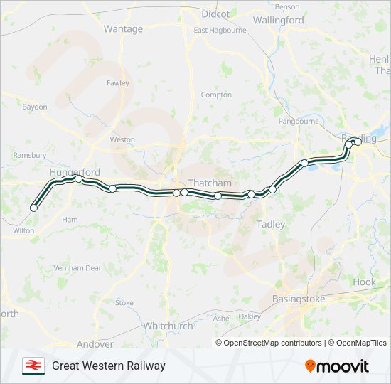 GREAT WESTERN RAILWAY Train Line Map