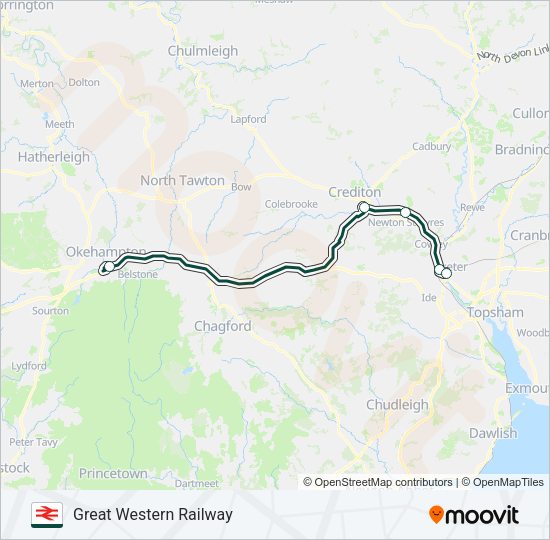 GREAT WESTERN RAILWAY Train Line Map