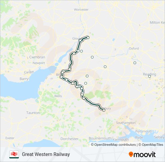 GREAT WESTERN RAILWAY Train Line Map