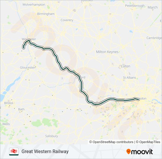 GREAT WESTERN RAILWAY Train Line Map