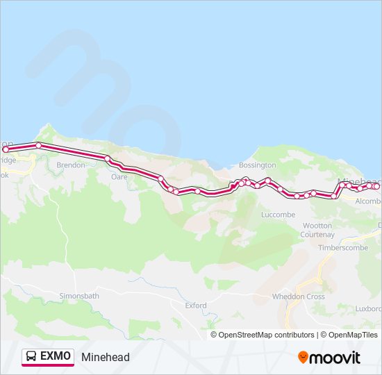 EXMO Bus Line Map