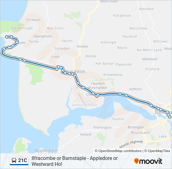 21C bus Line Map