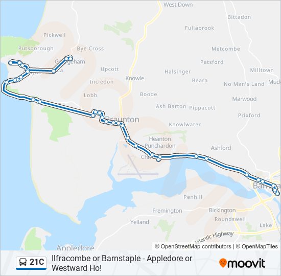 21C bus Line Map