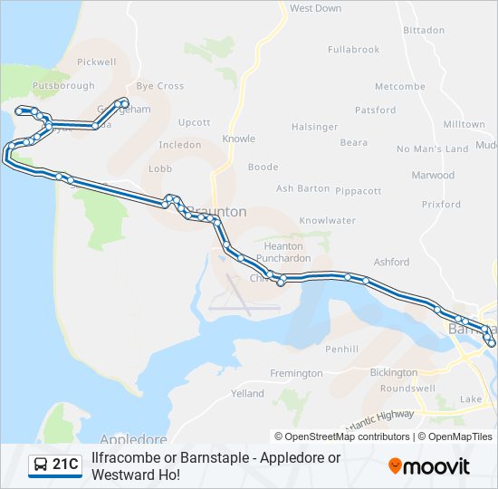 21c Route Schedules Stops Maps Georgeham Updated 