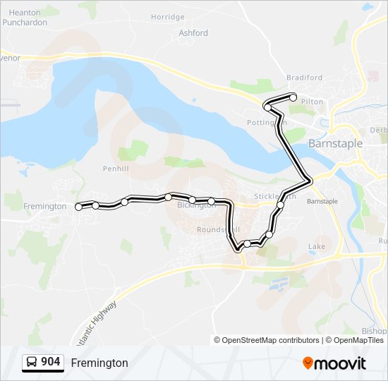 904 bus Line Map