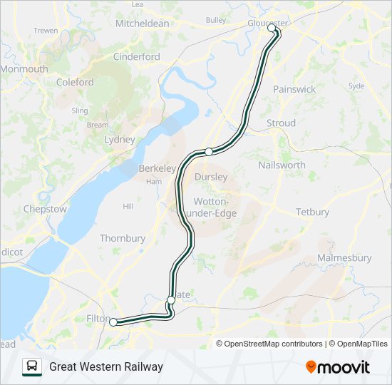 GREAT WESTERN RAILWAY Bus Line Map