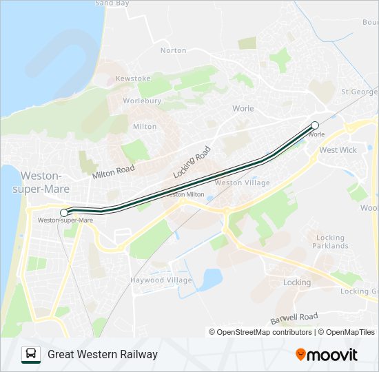GREAT WESTERN RAILWAY Bus Line Map