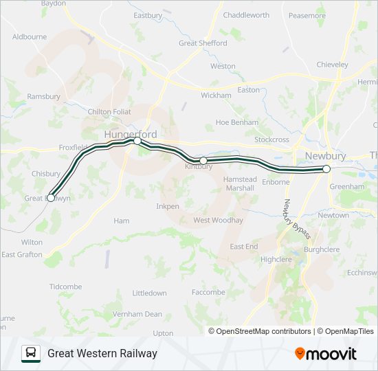 GREAT WESTERN RAILWAY Bus Line Map