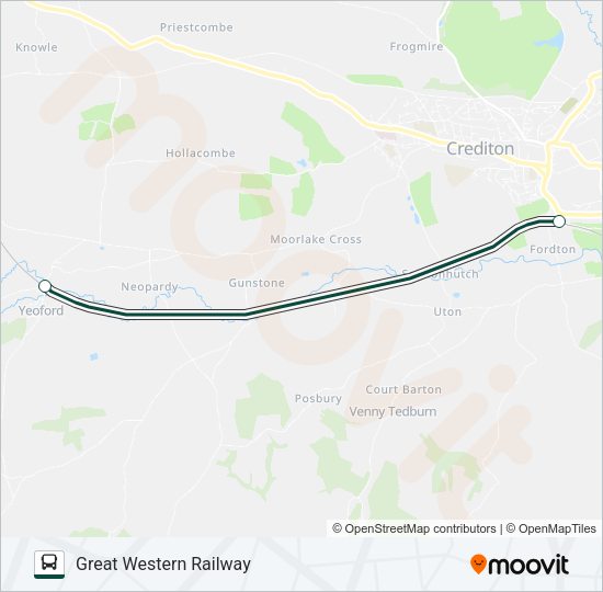 GREAT WESTERN RAILWAY Bus Line Map