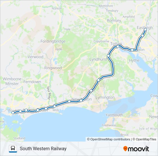 SOUTH WESTERN RAILWAY Bus Line Map