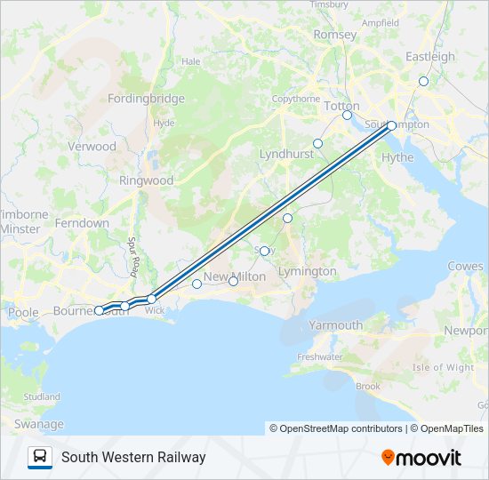 SOUTH WESTERN RAILWAY Bus Line Map