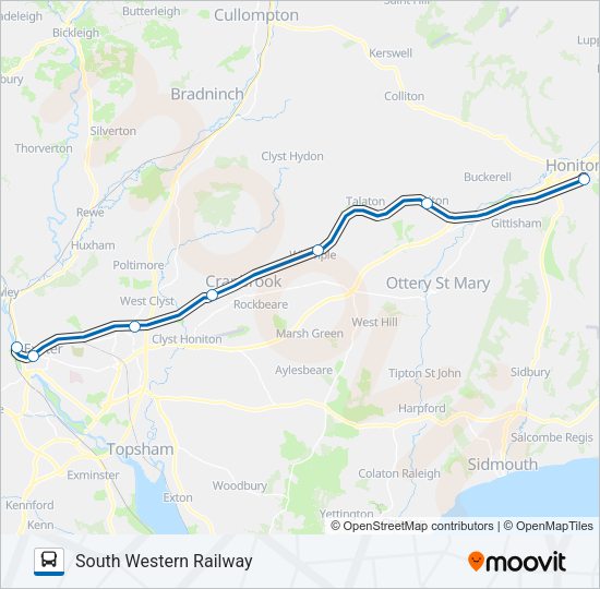 SOUTH WESTERN RAILWAY Bus Line Map