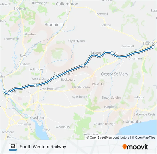 SOUTH WESTERN RAILWAY Bus Line Map