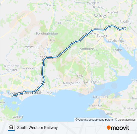 SOUTH WESTERN RAILWAY Bus Line Map