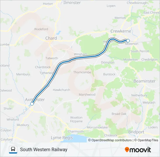 SOUTH WESTERN RAILWAY Bus Line Map