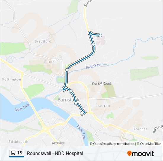 19 bus Line Map