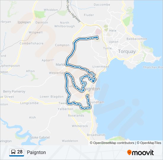 28 bus Line Map